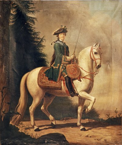 Una copia de 1875 de una pintura de Catalina la Grande a caballo por V. Eriksen, 1762 de Unknown